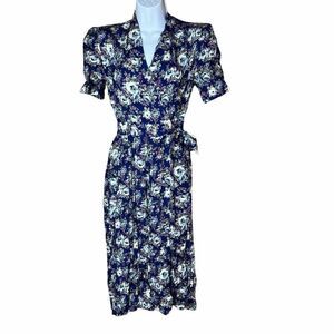 Vintage Karin Stevens Petites Floral Print Dress size 6